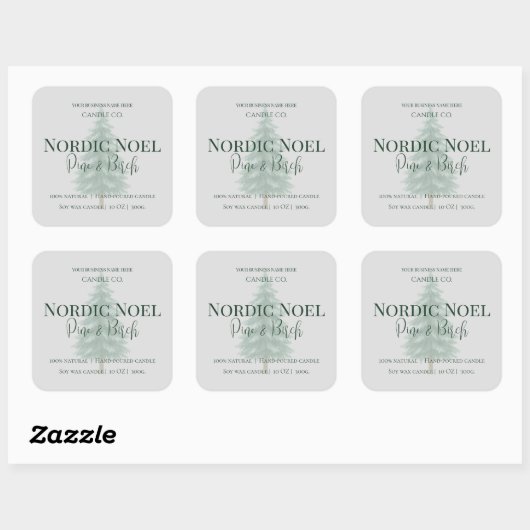 Nordic Noel Pine & Birch Candle Label (Vel)