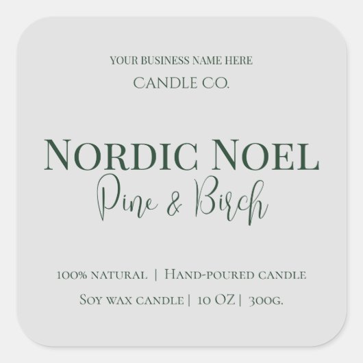 Nordic Noel Pine & Birch Candle Label (Voorkant)