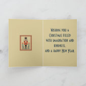 Nordic Nutcracker Toy Soldier Christmas Minimal St Kaart (Binnen)