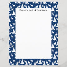 Nordic Outdoorsy Herten Pine Tree Navy Blue Custom