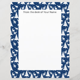 Nordic Outdoorsy Herten Pine Tree Navy Blue Custom