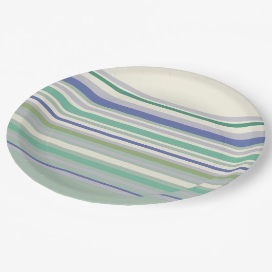 Nordic Pastel Stripes Pattern Papieren Bordje (Gekanteld)