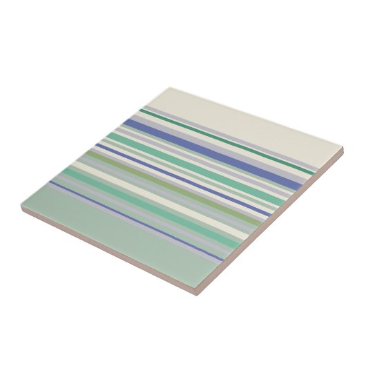 Nordic Pastel Stripes Pattern Tegeltje (Zijkant)