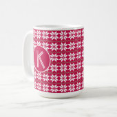 Nordic Pattern Crimson Red Gepersonaliseerd Monogr Koffiemok (Voorkant links)