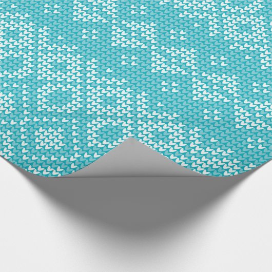 Nordic Pattern Holiday Gift Wrap/Aqua Cadeaupapier (Hoek)