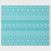 Nordic Pattern Holiday Gift Wrap/Aqua Cadeaupapier (Vlak)