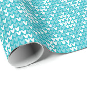Nordic Pattern Holiday Gift Wrap/Aqua Cadeaupapier (Rol Hoek)