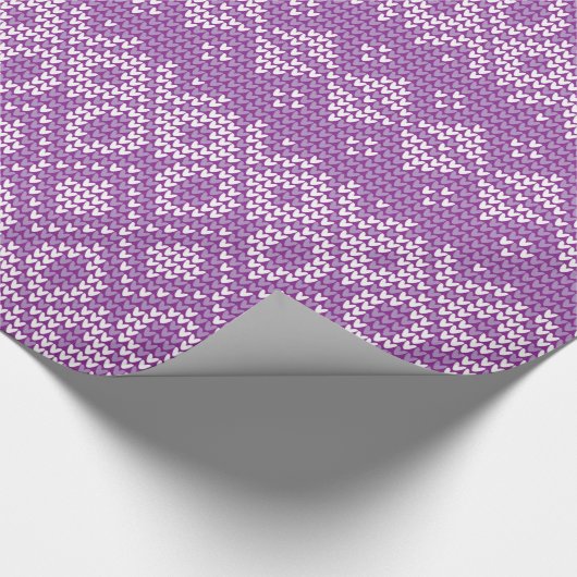 Nordic Pattern Holiday Gift Wrap/Paars Cadeaupapier (Hoek)