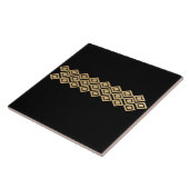 Nordic Pattern In Goud Op Zwart Tegeltje (Zijkant)