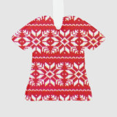 Nordic Pattern Snowflakes Lelijke Kersttrui Ornament (achterkant)