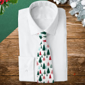 Nordic Pine Forest Christmas Pattern Men's Stropdas