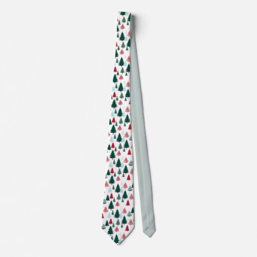 Nordic Pine Forest Christmas Pattern Men's Stropdas (Voorkant)