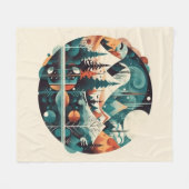 Nordic Pines & Peaks, op maat Fleece Deken (Voorkant (Horizontaal))