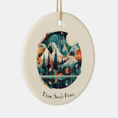 Nordic Pines & Peaks, op maat Keramisch Ornament (Rechts)