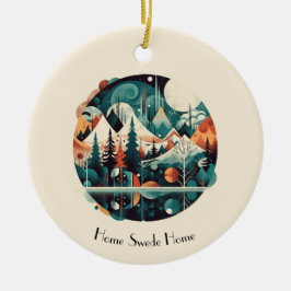 Nordic Pines & Peaks, op maat Keramisch Ornament