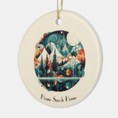 Nordic Pines & Peaks, op maat Keramisch Ornament (Links)