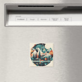 Nordic Pines & Peaks, op maat Magneet (Insitu (Vaatwasser))