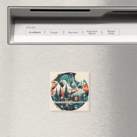 Nordic Pines & Peaks, op maat Magneet (Insitu (Vaatwasser))