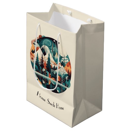 Nordic Pines & Peaks, op maat Medium Cadeauzakje (Voorkant Gekanteld)