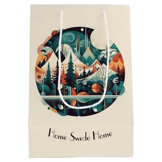 Nordic Pines & Peaks, op maat Medium Cadeauzakje (Achterkant)