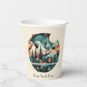 Nordic Pines & Peaks, op maat Papieren Bekers (Achterkant)