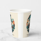 Nordic Pines & Peaks, op maat Papieren Bekers (Rechts)