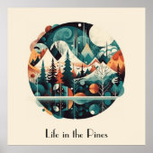 Nordic Pines & Peaks, op maat Poster (Voorkant)