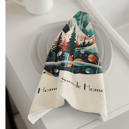 Nordic Pines & Peaks, op maat Theedoek