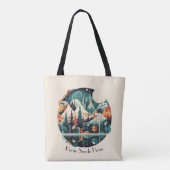 Nordic Pines & Peaks, op maat Tote Bag (Achterkant)