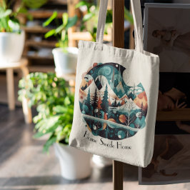 Nordic Pines & Peaks, op maat Tote Bag