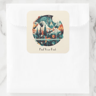 Nordic Pines & Peaks, op maat Vierkante Sticker