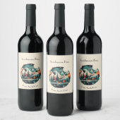 Nordic Pines & Peaks, op maat Wijn Etiket (Flessen)