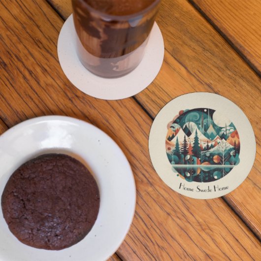 Nordic Pines & Peaks, op maat Zandsteen Onderzetter