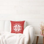 Nordic Pixel Sneeuwvlok Kerstmis Accent Kussen<br><div class="desc">Breng de feestdagen dit seizoen thuis met deze home decor accent gooi kussens in klassieke kerstkleuren van wit op rood met een enkelvoud,  grote,  Nordic sweater stijl pixel sneeuwvlok aan de ene kant en een herhalend patroon aan de andere kant.</div>