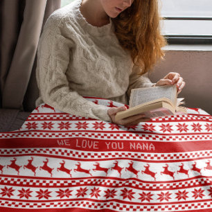 Nordic Print Reindeer op maat Fleece Deken
