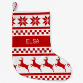 Nordic Print Reindeer op maat Kleine Kerstsok (Voorkant)