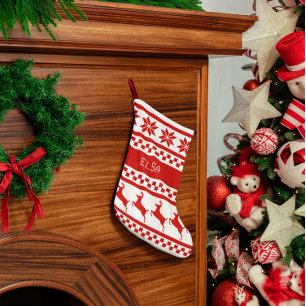 Nordic Print Reindeer op maat Kleine Kerstsok