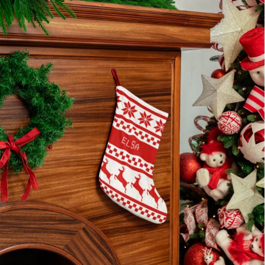 Nordic Print Reindeer op maat Kleine Kerstsok