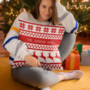 Nordic Print Reindeer op maat Kussen