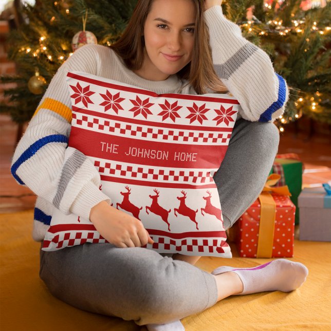 Nordic Print Reindeer op maat Kussen (Creator heeft geüpload)