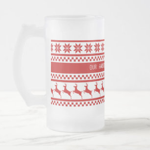 Nordic Print Reindeer op maat Matglas Bierpul