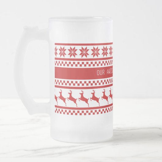 Nordic Print Reindeer op maat Matglas Bierpul (Links)