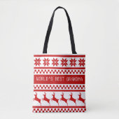 Nordic Print Reindeer op maat Tote Bag (Voorkant)