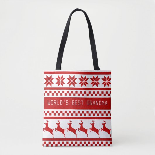 Nordic Print Reindeer op maat Tote Bag (Voorkant)