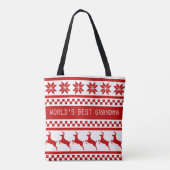Nordic Print Reindeer op maat Tote Bag (Achterkant)