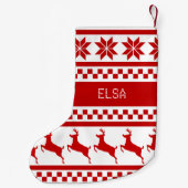 Nordic Print Rendier Fair Isle Kleine Kerstsok (Achterkant)