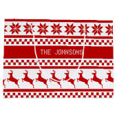 Nordic Print Rendier Red Gepersonaliseerde Kerstmi Groot Cadeauzakje (Achterkant)