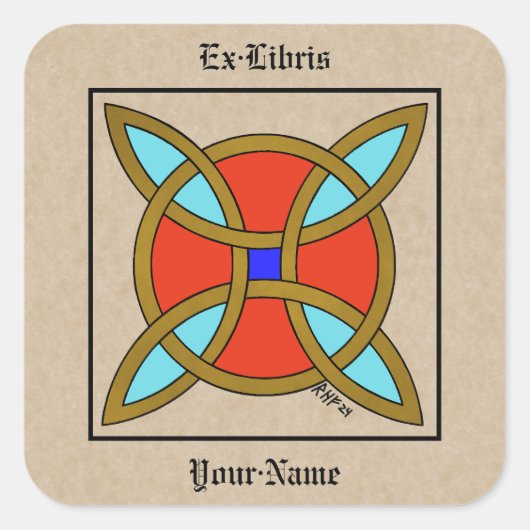 Nordic Protection from Witchcraft Bookplate Vierkante Sticker (Voorkant)