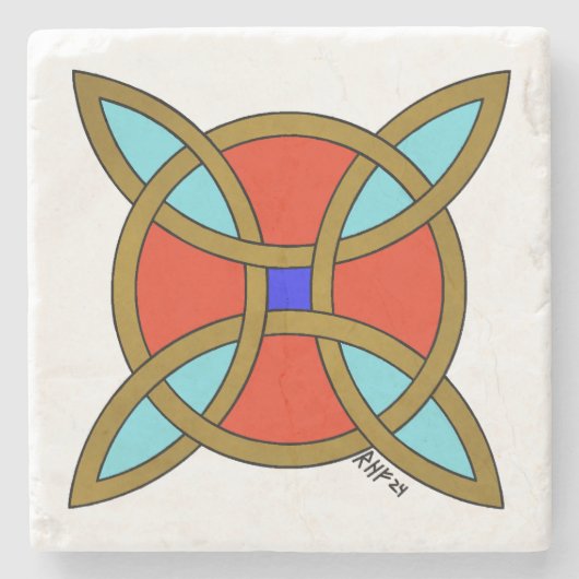 Nordic Protection from Witchcraft or Witch's Knot Stenen Onderzetter (Voorkant)