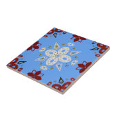 Nordic Red Blue Scandinavian Graphic Tegeltje (Zijkant)